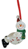 Luster Candy Cane Snowman Ornament