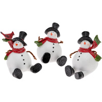 Joyful Sitting Snowmen (set of 3)