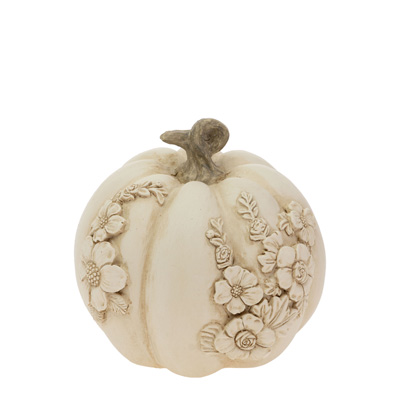 Small Floral Embossed Carved Pumpkin