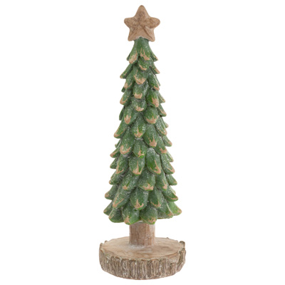 Small Weathered Green Tree With Star
