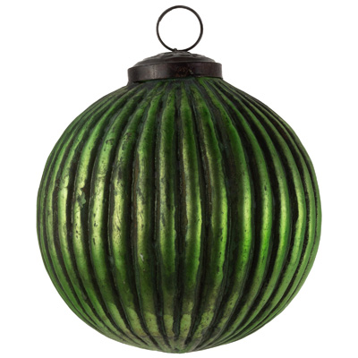 Small Grandeur Green Glass Ornament