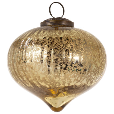 Fluted Gold Glass Ornament