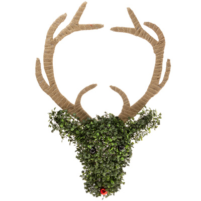 Boxwood Reindeer Head Wreath