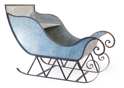 Galvanized Silver Sleigh