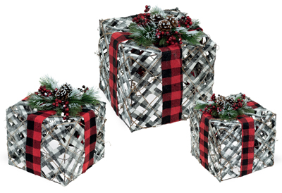 Seasonal Plaid Present Set