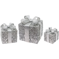 Silver Glitter Present Set (set of 3)