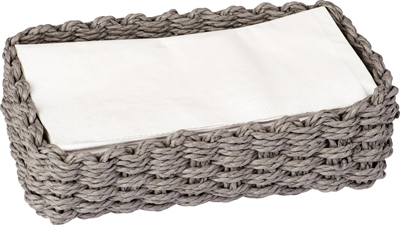 PAPER WOVEN GUEST TOWEL CADDY GREY