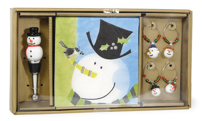 Drink Set Top Hat Snowman