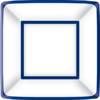 Classic Square Dinner Plate blue white