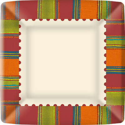 Habanera Red Square Paper Dinner Plate