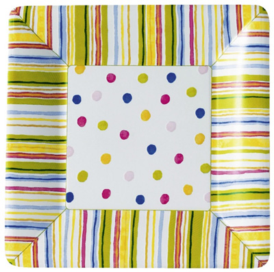 Smart Dots White Square Paper Dinner Plate