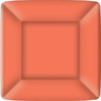 Classic Square Dessert Plate coral