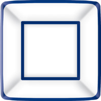 Classic Square Dessert Plate blue white