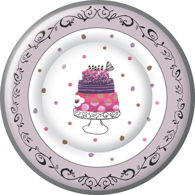 Fancy Cake Round Paper Dinner Plate