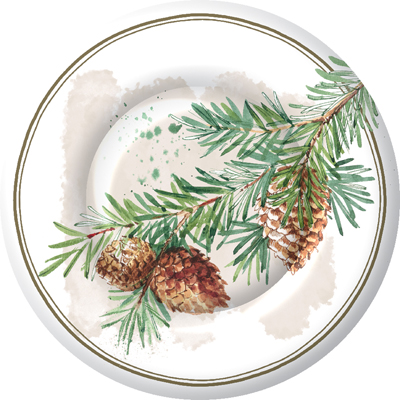 Decorative Branches Round Dinner Plate
