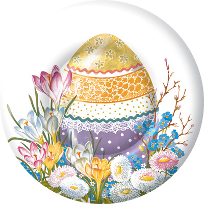 Decorative Easter Egg Round Paper Dessert Plate