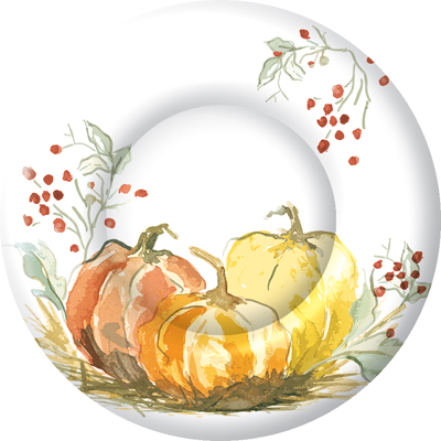 Painted Pumpkin Round Paper Dessert Plate