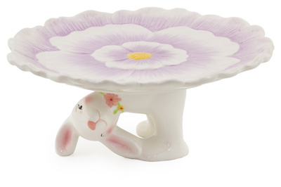 Floral Bunny Pedestal Plate