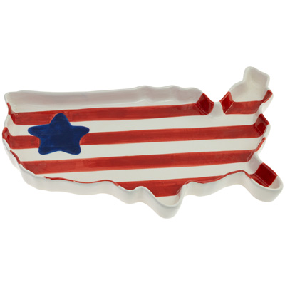 USA Flag Shaped Plate