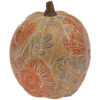 Tall Carved Floral Pumpkin