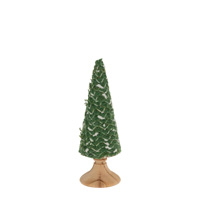 Small Wool Green & White Cone Tree