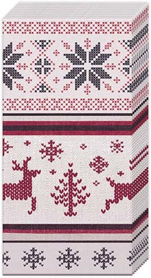 Norwegian Knit Pocket Tissue cream red