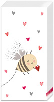 Bee My Valentine Pocket Tissue red grey