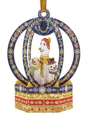 Santoro Snow Globe Snowmen Bauble Card