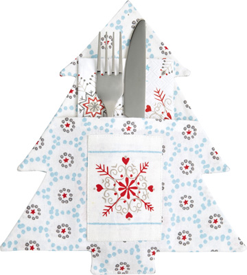 Winter Dotty Light Blue Cutlery Pocket