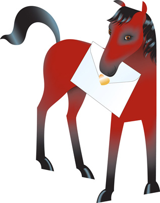 Special Delivery Chestnut Horse 3D Card