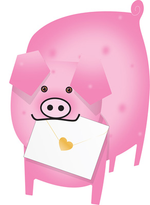 Special Delivery Piggy Pig 3D Card