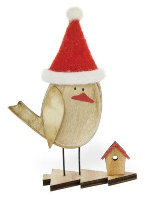 Alpine Forest Red Birch Santa Hat Bird Adelle