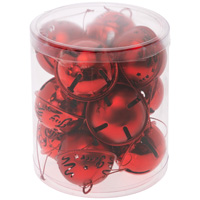 Red Christmas Bell Ornaments (set of 12)