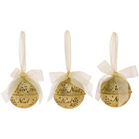 LG Gold Glitter Bell Ornaments (set of 3)