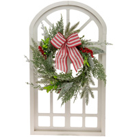 Holiday Wreath In Window