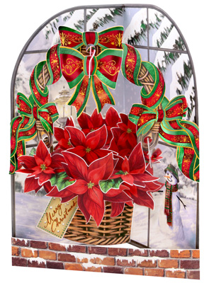 Santoro Poinsettia Swing Card