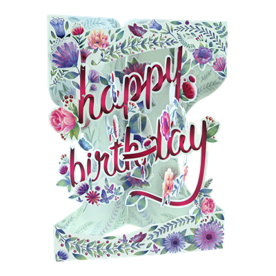 Santoro - Display Card Happy Birthday Floral