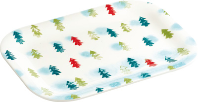 Winter Trees Light Blue Snack Tray