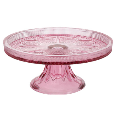 Pink Codi Glass Cake Stand