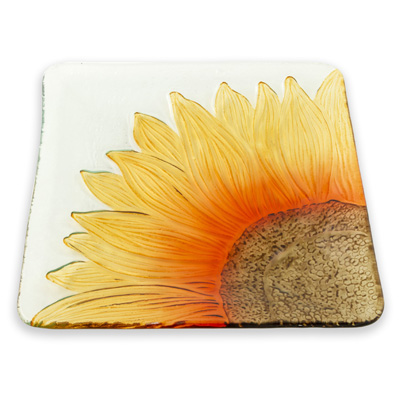 Sunflower SQ Glass Plate