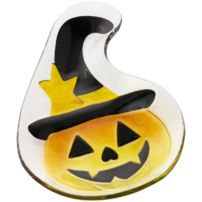 Jack-O-Lantern Glass Plate