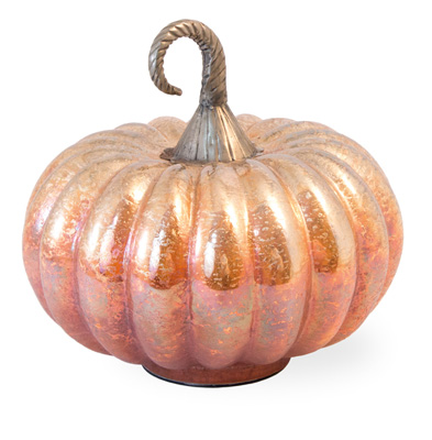 Orange Melon Glass Pumpkin