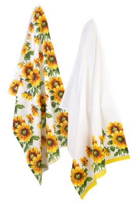 Colourful Sunflowers Tea Towels (Set of 2)