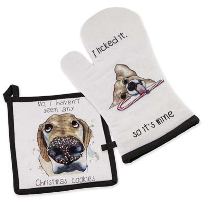 Xmas Treats Dogs Potholder