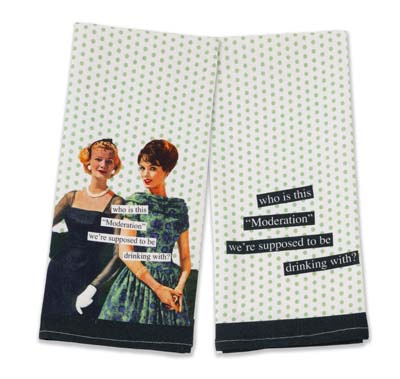 Anne Taintor - Moderation Who? Tea Towel Set