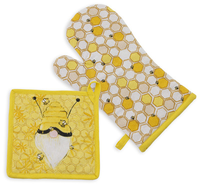 Bee Gnome Oven Mitt & Potholder