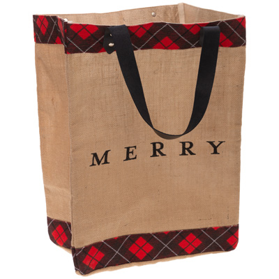 Merry Jute Tote Bag