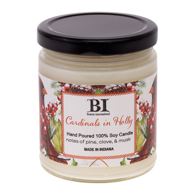 Cardinals In Holly 9 Oz Candle