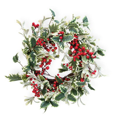 Frosted Holly & Ivy Berries Wreath