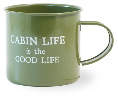 By the Lake Cabin Lodge Green Mug